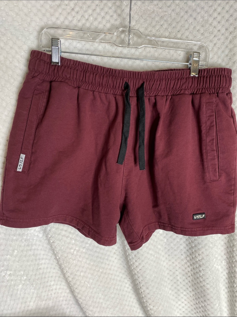 Mens TLF Maroon Drawstring Lounge Style Shorts